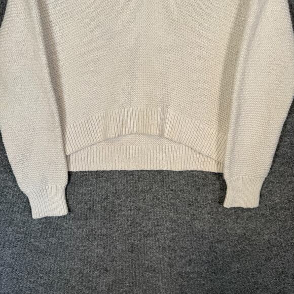 Madewell Sweater Womens Small Beige Chunky Knit Vneck Crop Relaxed Boho - Picture 2 of 8